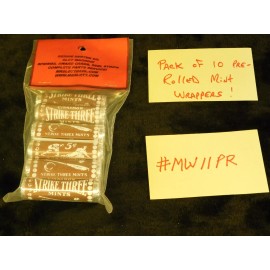 STRIKE THREE REPO MINT WRAPPERS ANTQ SLOT MACHINE ROLLED STRIKE THREE MINTS 10 PACK MW#11PR