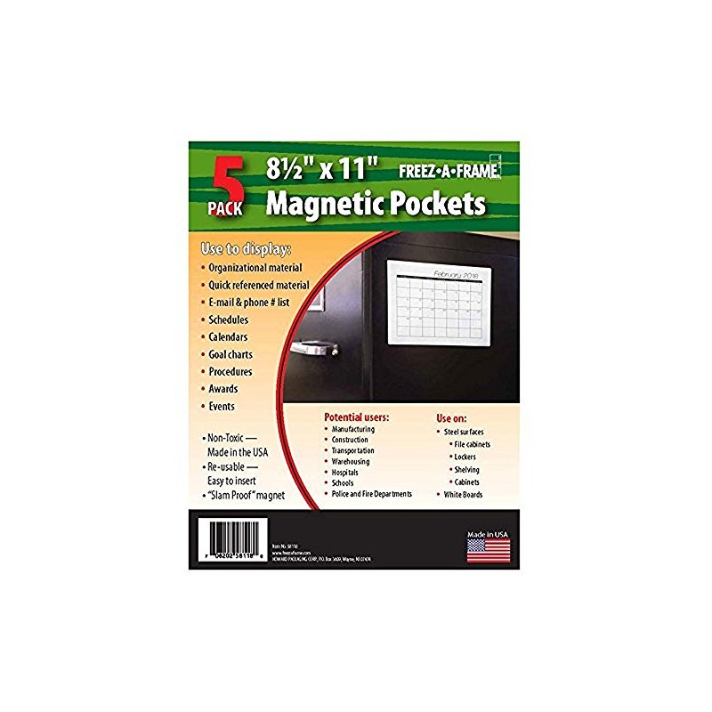 Freez A Frame Clear Magnetic Pockets 5 Pack (8.5" x