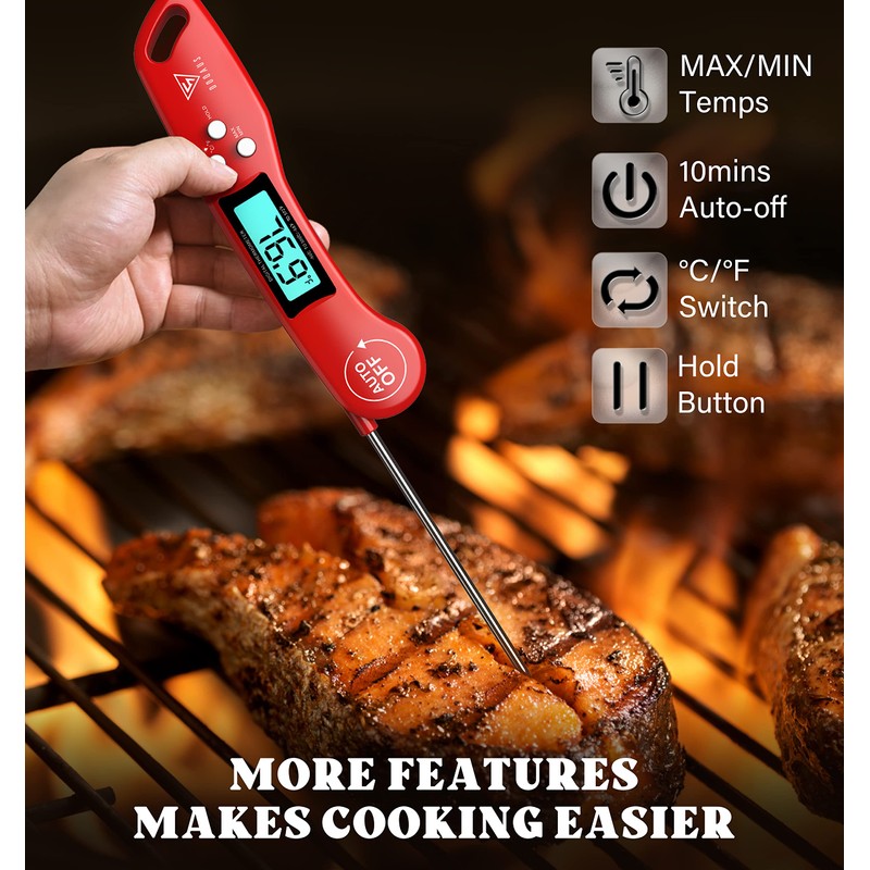 Meat Thermometers, DOQAUS Instant Read Food Thermometers for Cooking, Digital