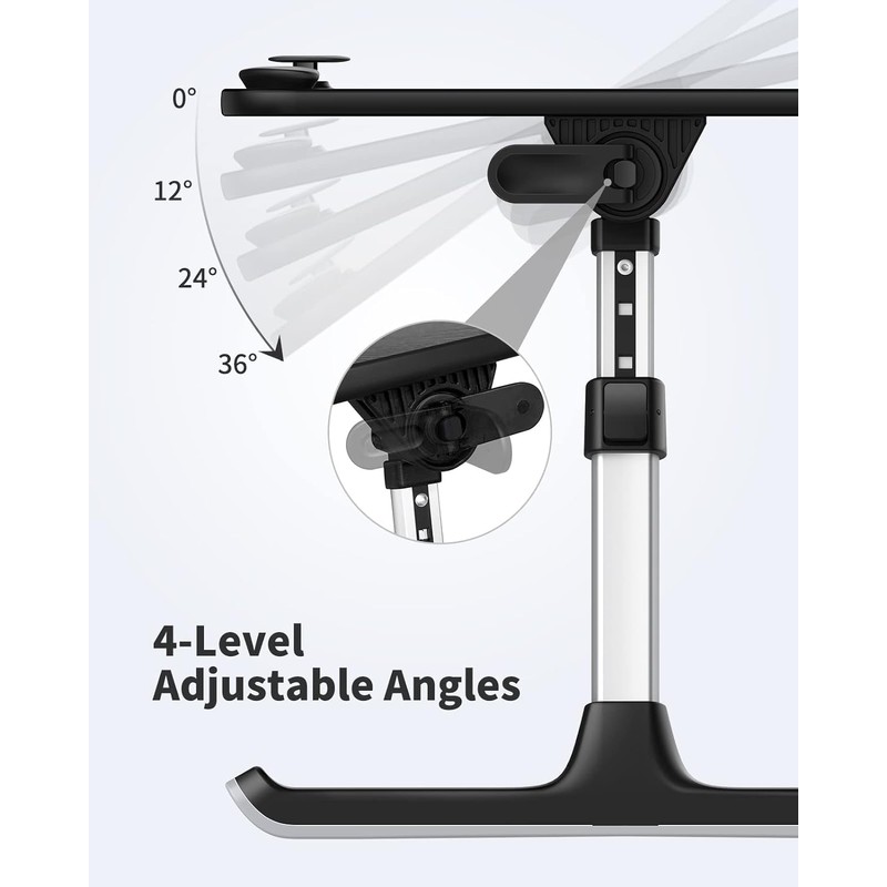 SAIJI Height & Angle Adjustable Laptop Stand for Bed, Lap