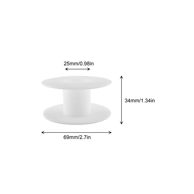 JCBIZ 12pcs 69mm Plastic Spool White Bobbin Empty Spools for