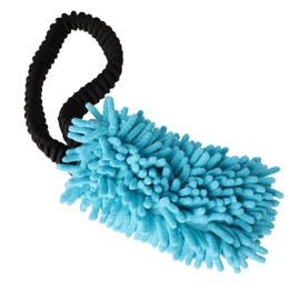 Dingo Shaggy Toy for Dogs, Soft Nubby-Textured Noodle Plush, tug Toy with Bungee Strong Shock Tugger for Dog Training, Agility Sport, tug of war 9-18in Blue 15672