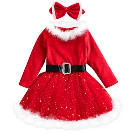 [Yi-gog] Children's Santa Dress, Christmas Cosplay, Girl, Santa Cosplay, Costume, Kids, Santa Claus, Dress, Santa Outfit, 47.2 inches (120 cm)