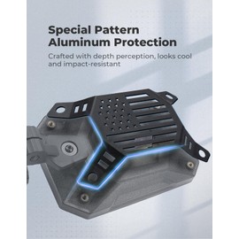 KEMIMOTO UTV Side Mirrors, 2025 New Pattern Aluminum 8" x 5.3" Wide View for 1.65-2 inch Roll bar Compatible with Polaris RZR/Can Am X3/Pioneer/Talon/Teryx/CFMOTO Fit Big UTV No Vibrate & Wobble