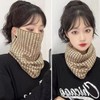 Knitted Pattern Neck Warmer Mask Scarf for Winter Autumn Muffler Swallow Beige