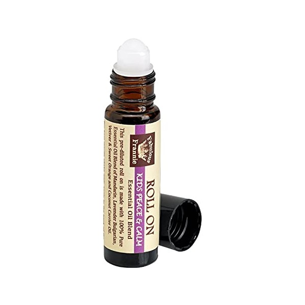 Fabulous Frannie Peace and Calm Essential Oil Roll On 10ml Made with Mandarin, Lavender Bulgarian, Vetiver & Sweet Orange Essential Oils and Coconut Carrier Oil.