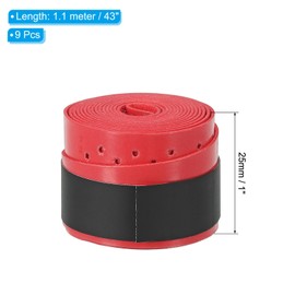 PATIKIL 43.3 Inch Tennis Racket Grip Tape, Pack of 9, Overgrip, Perforated, Absorbent, Non-Slip for Badminton Fishing Rod, Red