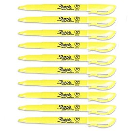 Sharpie Pocket Highlighter Chisel Tip Florescent Yellow, 10 Pens Per Order 27084