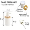 White Soap and Lotion Pump Dispenser Padang with Bamboo Top