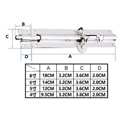 8 Inch Stainless Steel Gate Lock Heavy Duty Door Latch Sliding Zinc Plated Barrel Bolt for Sheds Security