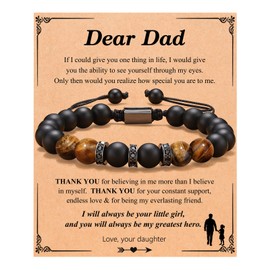PINKDODO Christma Gifts for Dad Christmas Gifts from Daughter, Best Dad Ever Birthday Xmas Christmaas Valentines Day Gifts for Dad from Daughter Mens Bracelets Father's Day Gifts from Daughter