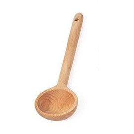 Lehman's Handcrafted Wooden Cooking Utensils - Solid Satin Finish Maple Wood with .75 Inch Thick Handles, Round Spoon
