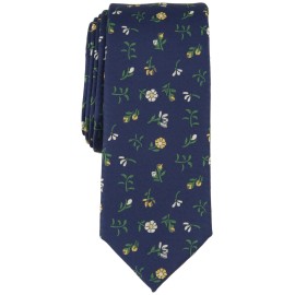 Bar III Mens Emory Floral Yellow Multi Necktie-OS