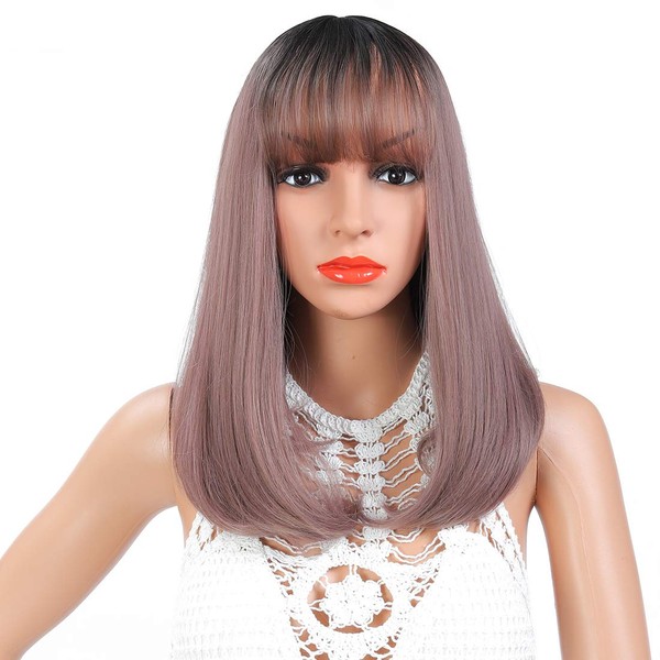 YanT Hair Synthetic Wigs 30" Straight(1b/blond Color)