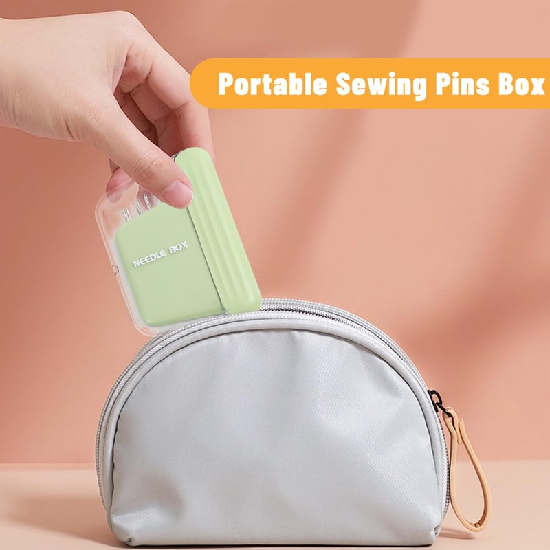 Sewing Needle Case 2Pcs, Plastic Magnetic Pin Holder Portable Travel