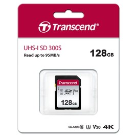 Transcend 512GB SDXC 300S Memory Card UHS- I, C10, U3, V30, 4K, Full HD, Up to 95/40 MB/s (Ideal for Digital Cameras) TS512GSDC300S