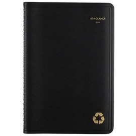 AT-A-GLANCE 2019 Weekly & Monthly Planner/Appointment Book, 5" x 8", Small, Recycled, Black (70100G05)