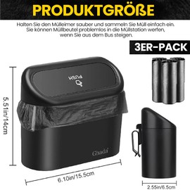 GHADA Car Bin Set of 45 Bin Liners - Hanging Storage Solution for Your Vehicle; Car Bin Interior Waterproof (Black)