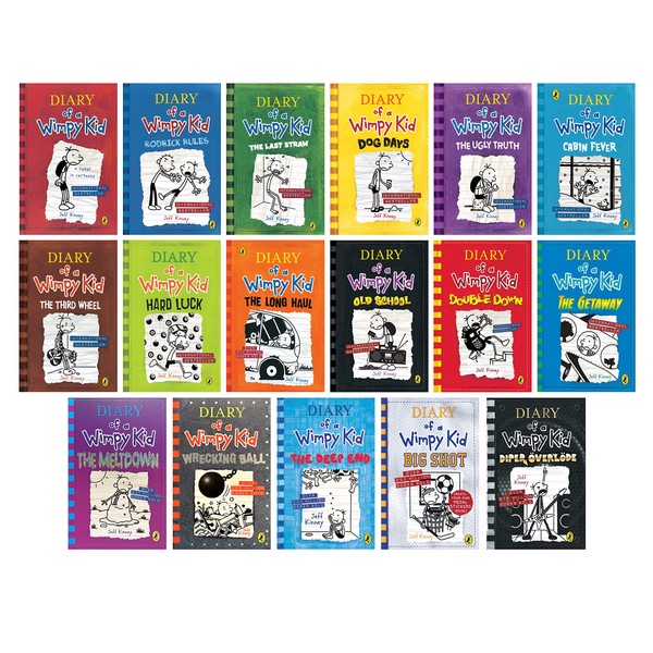 A Library of a Wimpy kid 1-17 Boxed Set Complete Original Full Series Collection, 17 Books Paperback Edition