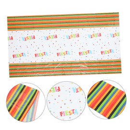 ABOOFAN 2pcs Fiesta Carnival Tablecloth Large Cover for Birthday Party Decorations Mexican Design Vibrant Colors for Festive Atmosphere for Dining Table Decor