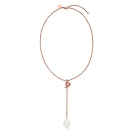 Purelei® Y Chain with Pearl Pendant - Removable Pendant with Toggle Clasp - 18K Gold Plated Stainless Steel - Adjustable 40-45cm - Elegant Aloha Style with Seashell Pearl, Stainless Steel, Abalone