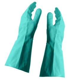 San Jamar 13NU-M Nitrile Flock Lined Dishwashing Glove Pairs, Medium, Green (12 Pack)