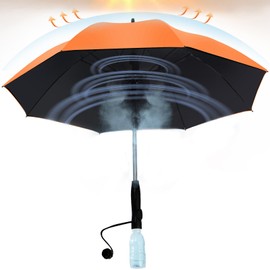 Umbrella with fan and mist spray,Rechargeable - Ultimate Solution for Cooling & UV Protection - Ideal for Summer, Beach, Outdoor Sports, Golf, Fishing Activities.