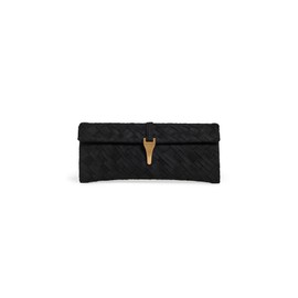 JW PEI Women's Zaria Woven Clutch, Black, One Size
