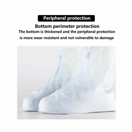JM Reusable PVC Waterproof Shoe Cover, Transparent Rain and Snow Water XXL 12" Sole