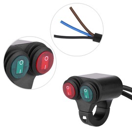 Interruptor de encendido/apagado de la motocicleta, 22 mm Aleación de aluminio universal Manillar de la motocicleta Faro de freno Luces antiniebla Bocina Interruptor de botón de control dual(re)
