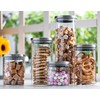 Set of 5 Glass Kitchen Canisters with Airtight Stainless-Steel Lid