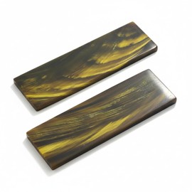 HANDTECHINDIA Honey Water Buffalo Horn/Bone Streaked Scales, Fixed Blade Horn Scale, Pair Knife Handle Scales Blanks Set for Knife Handle Making (Horn)