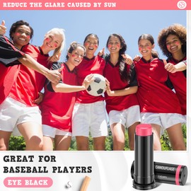Sweetude 6 Pcs Face Paint Eye Black Stick Anti Glare Sports Eye Black for Baseball Softball Football Lacrosse, Face Painting for Athletes, Cosplay Costume Parties Special Effects(Pink)