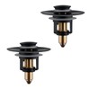Universal Bathroom Sink Stopper - 2 Pack Matte Black Pop
