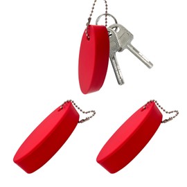 Gasedin 2 PCS Floating Boating Key Chain, Foam Oval Floating Keychain for Boating, Fishing, Sailing (Red)