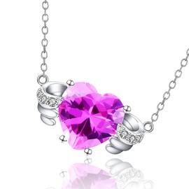 LOVANS 925 Sterling Silver Wings Love Heart Pendant Necklace for Women Girls Jewelry Gifts for Mother’s Day Valentine’s Day Wife Party/Anniversary/Birthday