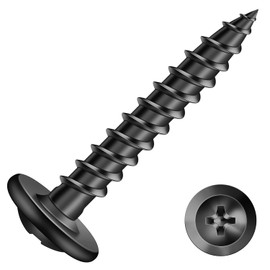 #8 x 1 Inch Wood Screw 250Pcs Alloy Steel Standard Thread Truss Head Fast Self Tapping Black Oxide by SG TZH