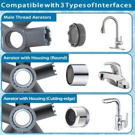 10-in-1 Faucet Aerator Removal Tool Kit – Heavy-Duty Faucet Key for Housed & Threaded Aerators, Fits M16.5 M18.5 M21.5 M22 M24 M28 Sizes – Plumbing Tool for Bathroom, Kitchen, and Home Repair