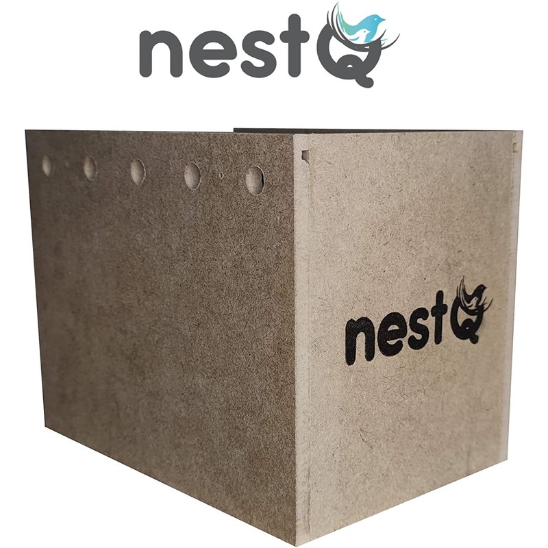 Budgie Nest with Shavings for the Bed, Wooden Bird House
