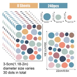 Boho Wall Sticker for Boys Girls, 100Pcs Boho Wall Decal DIY Self-Adhesive Vinyl Wall Stickers for Kids Nursery Bedroom Living Room Playroom Classroom Wall Decor 6 Sheets (Irregular Dots)