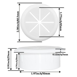 2Pcs Flexible Desk Grommet, HONSNkS 2 Inch Cable Cord Hole Plug Wire Hole Cover for Desktop Equipment Wiring Management and Protection (White)