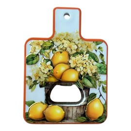 Decorative Sicilian Bottle Opener Magnets with Lemons and Traditional Patterns Sicilian Souvenir (Limoni)