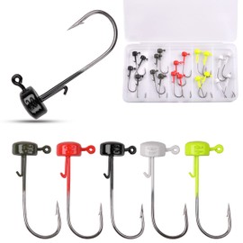 20pcs Jig Head Hooks Kit Mushroom Head Ned Rig Jig Hook Kit Jig Head Bass Crappie Fishing Hooks Jigs for Soft Bait Lures,Colorful Fishing Tackle Kit (3g-20pcs)