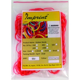 IMPRINT's Rubber Bands - 1 inch Diameter Red - 150 pcs