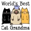 CafePress World's Best Cat Grandma Square Car Magnet, Magnetic Bumper
