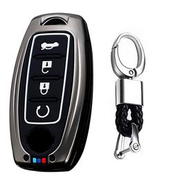 TECART Key Fob Case Cover Fit for Infiniti EX35 FX35 FX37 X50 G25 G35 G37 JX35 M35 Key Shells Key Accessories 4 Button Black