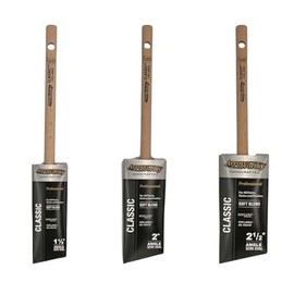 Arroworthy Classic Semi Oval Paint Brush Set, 1.5 inch, 2 inch, 2.5 inch cm, Angled, 3-Piece