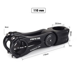 HOUSON Bicycle Handlebar Stem, ± 85° Adjustable Bicycle Stem 31.8 mm Bicycle Ahead Riser Handlebar Stem 90 mm 110 mm 145 mm Bicycle Handlebar for Bicycle BMX MTB Road Bike 31.8 mm x 110 mm