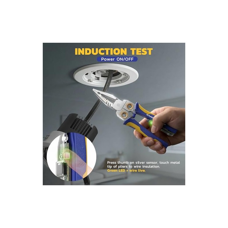 haisstronica 9-in-1 Rechargeable Wire Stripper with NCV Voltage Tester, 10-18