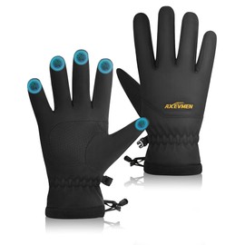AXEVMEN wasserdichte Winterhandschuhe Herren Damen, Thermo Warme Fahrradhandschuhe mit Touchscreen, Plüschfutter, Winddicht & rutschfest für Ski, Outdoor, Laufen Laufen Wandern Plüsch Winter